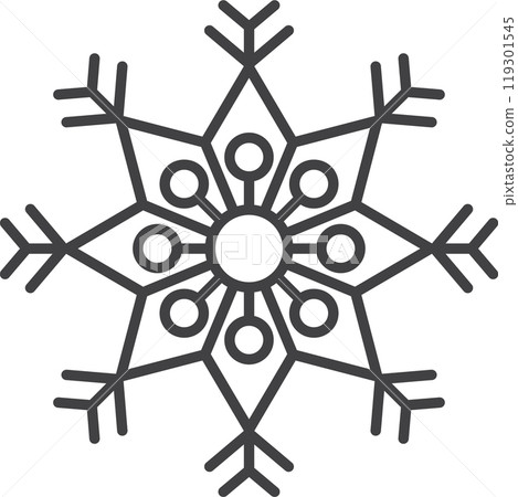 Snowflake icon. Winter snowflake silhouette for Christmas design 119301545