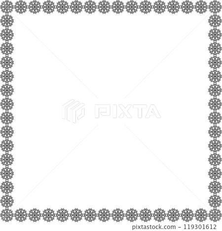 Snowflake square frame. Winter snowflake round border. Snowflake square frame. Winter snowflake round border. 119301612
