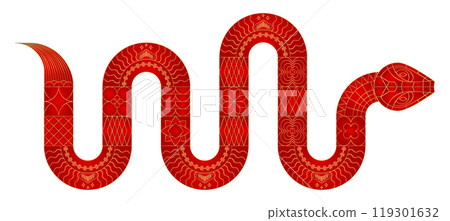 Outline geometric Snake. Chinese new year 2025 symbol. Outline geometric Snake. Chinese new year 2025 symbol. 119301632