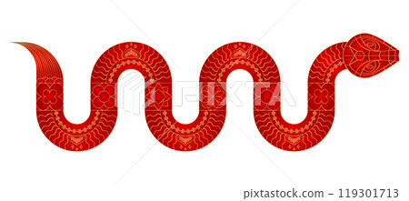 Outline geometric Snake. Chinese new year 2025 symbol. 119301713