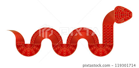 Outline geometric Snake. Chinese new year 2025 symbol. 119301714