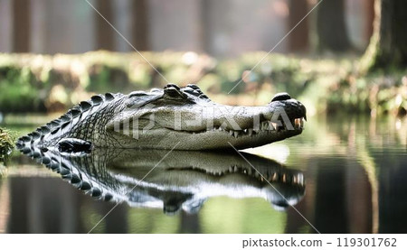 鱷魚嘴巴張開 119301762