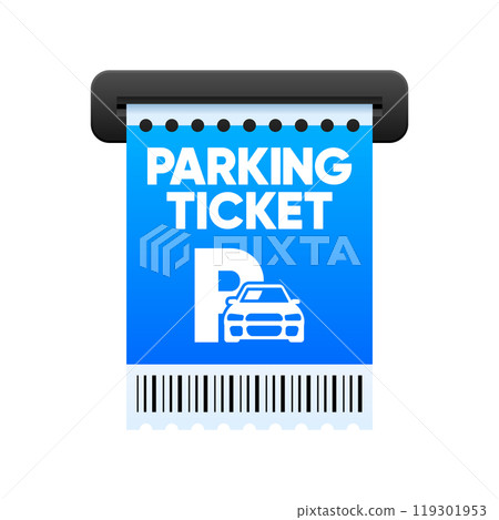 Parking tickets. Parking zone. Receipt template. Ticket machine slot. Vector illustration. Parking tickets. Parking zone. Receipt template. Ticket machine slot. Vector illustration. 119301953