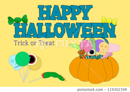 Halloween Trick or Treat Candy Vector Set Halloween Trick or Treat Candy Vector Set 119302399
