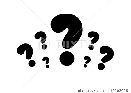 The concept of frequently asked questions. A flat vector illustration with question marks. 119302628