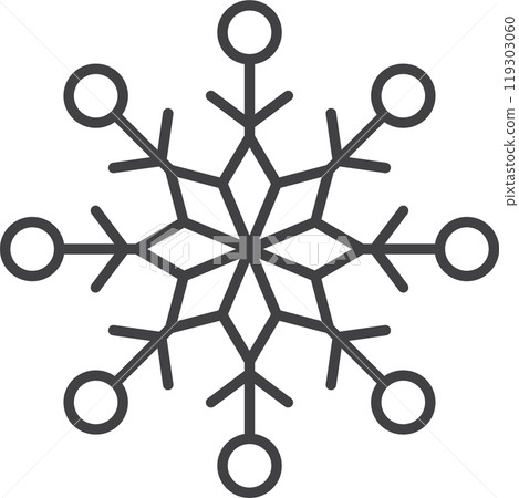 Snowflake icon. Winter snowflake silhouette for Christmas design 119303060