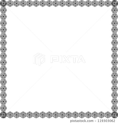Snowflake square frame. Winter snowflake round border. Snowflake square frame. Winter snowflake round border. 119303062