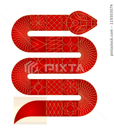 Outline geometric Snake. Chinese new year 2025 symbol. Outline geometric Snake. Chinese new year 2025 symbol. 119303074
