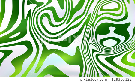 Abstract white green fluid swirl bg. Liquid line surface. 119303122