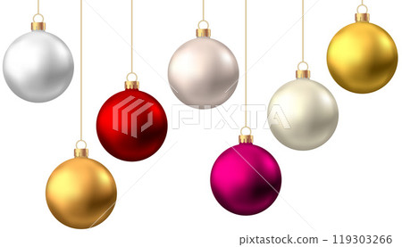 Realistic Christmas balls isolated on white background. Realistic Christmas balls isolated on white background. 119303266