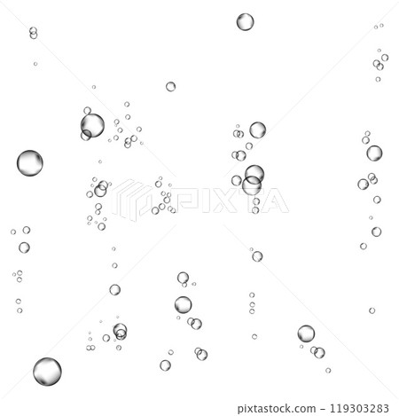 Oxygen air bubbles  flow  in water on white  background. 119303283