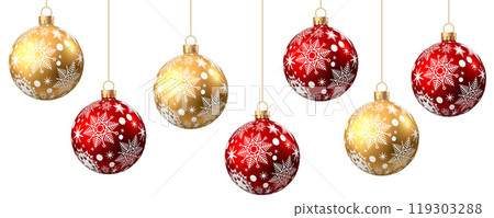 Christmas balls with pattern isolated on white background. Christmas balls with pattern isolated on white background. 119303288