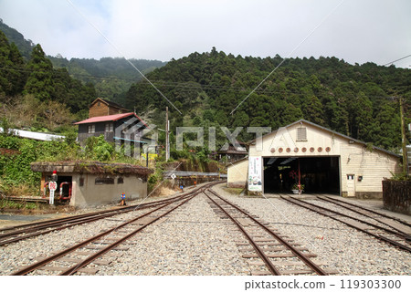 Fenchihu,taiwan-October 15,2018:Fenchihu Old train station at alishan mountain,taiwan 119303300