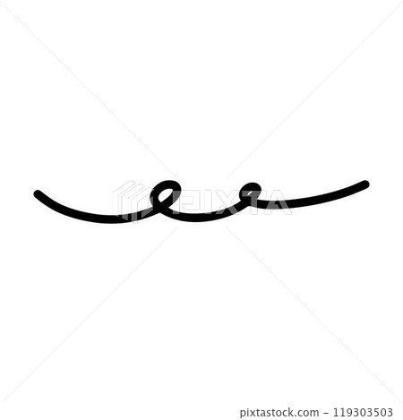 Hand drawn curly swish icon vector illustration, paint brush design element of swash, swoosh underline swirl squiggle stroke illustration 119303503