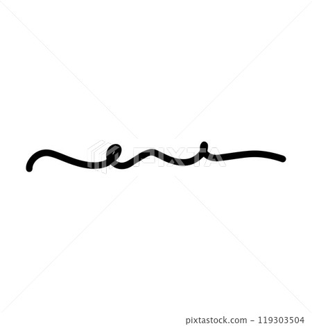 Hand drawn curly swish icon vector illustration, paint brush design element of swash, swoosh underline swirl squiggle stroke illustration 119303504