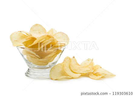 Potato chips pile 119303610