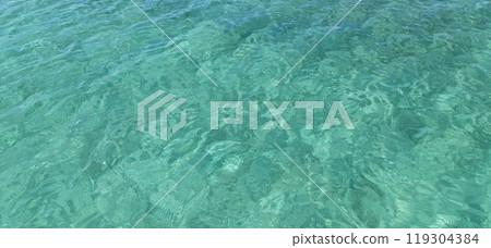 Azure Aegean sea view. Vourvourou village, Diaporos island. North Greece 119304384