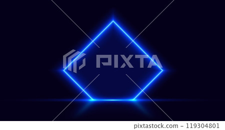 Neon door, blue glowing portal, futuristic rhombus, magic gate background. Neon door, blue glowing portal, futuristic rhombus, magic gate background. 119304801
