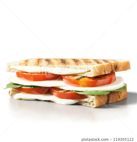 Caprese panini sandwich fresh mozzarella tomatoes basil leaves balsamic glaze ciabatta bread pressed Culinary and 119305122