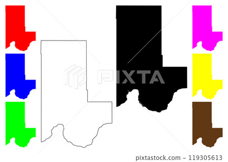 Ellis County, Oklahoma State (U.S. county, United States of America, USA, U.S., US) map vector illustration, scribble sketch Ellis map 119305613
