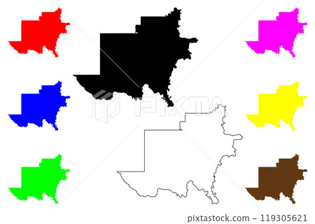 Jackson County, Oklahoma State (U.S. county, United States of America, USA, U.S., US) map vector illustration, scribble sketch map 119305621