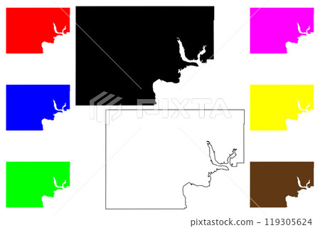Kay County, Oklahoma State (U.S. county, United States of America, USA, U.S., US) map vector illustration, scribble sketch map 119305624
