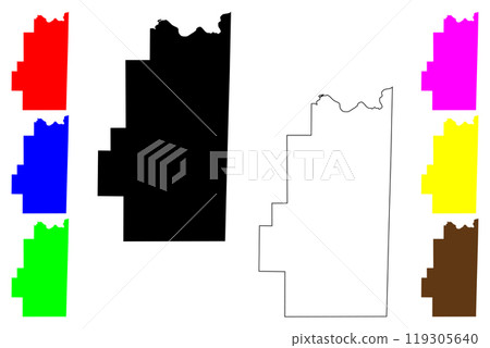 Le Flore County, Oklahoma State (U.S. county, United States of America, USA, U.S., US) map vector illustration, scribble sketch Le Flore map 119305640