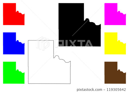 Logan County, Oklahoma State (U.S. county, United States of America, USA, U.S., US) map vector illustration, scribble sketch Logan map 119305642