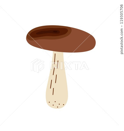 Mushroom, toadstool seasonal Halloween vector illustration of inedible fairy, magic fantasy mushroom clipart autumn holidays simple minimalist hand drawn cartoon drawing, witchcraft symbol 119305706