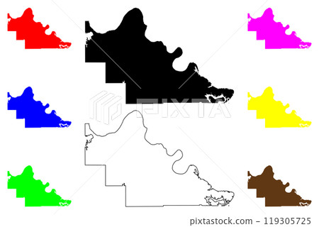 Pawnee County, Oklahoma State (U.S. county, United States of America, USA, U.S., US) map vector illustration, scribble sketch Pawnee map 119305725