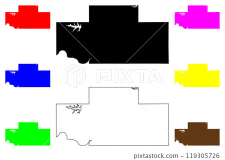Payne County, Oklahoma State (U.S. county, United States of America, USA, U.S., US) map vector illustration, scribble sketch map 119305726