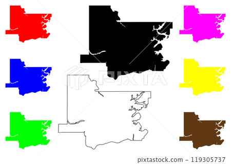 Wagoner County, Oklahoma State (U.S. county, United States of America, USA, U.S., US) map vector illustration, scribble sketch map 119305737