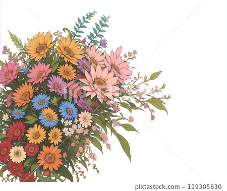 AI生成的充滿活力的花束 119305830