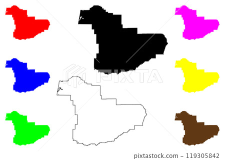 Douglas County, Oregon State (U.S. county, United States of America, USA, U.S., US) map vector illustration, scribble sketch Douglas map 119305842