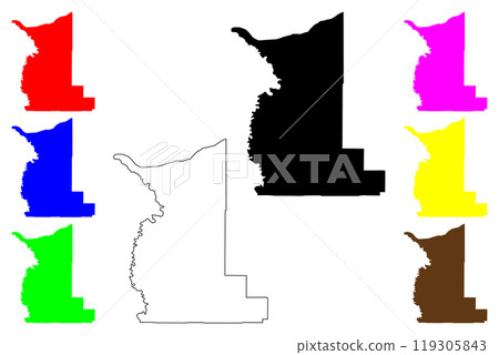 Gilliam County, Oregon State (U.S. county, United States of America, USA, U.S., US) map vector illustration, scribble sketch Gilliam map 119305843