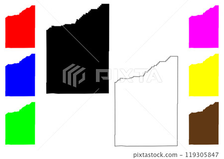 Jackson County, Oregon State (U.S. county, United States of America, USA, U.S., US) map vector illustration, scribble sketch Jackson map 119305847