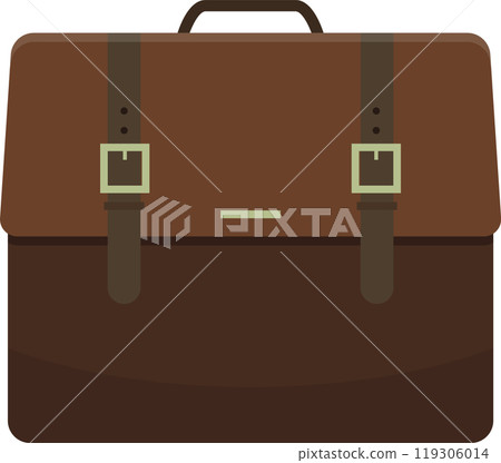 Classic brown leather briefcase with buckle fasteners, evoking professionalism, organization, and a timeless approach to business or travel Classic brown leather briefcase with buckle fasteners, evoking professionalism, organization, and a timeless approach to business or travel 119306014