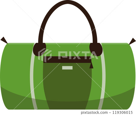 Stylish green travel bag with zipper and pocket, perfect for illustrating travel excitement. Ideal for packing essentials and starting new adventures Stylish green travel bag with zipper and pocket, perfect for illustrating travel excitement. Ideal for packing essentials and starting new adventures 119306015