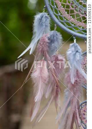 Handmade dream catcher with feathers threads and beads rope hanging Handmade dream catcher with feathers threads and beads rope hanging 119306110