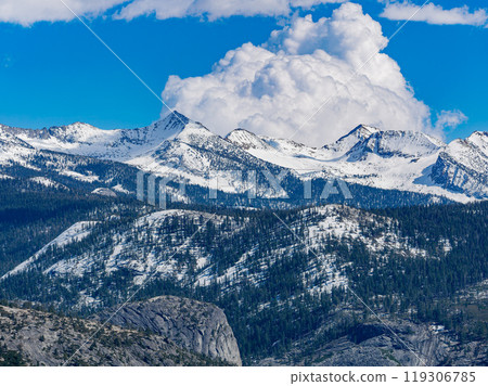 Sunny view of the landscape at Yosemite National Park 119306785