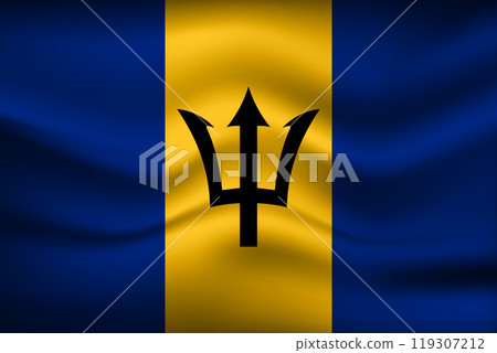 Flag of Barbados. National symbol in official colors. Template icon. Abstract vector background 119307212