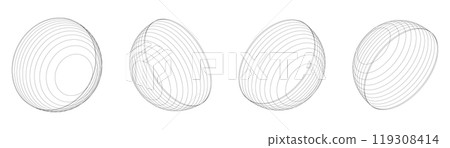 transformation of oval shapes through various stages. Vector illustration transformation of oval shapes through various stages. Vector illustration 119308414