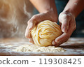Preparing Fresh Homemade Pasta 119308425