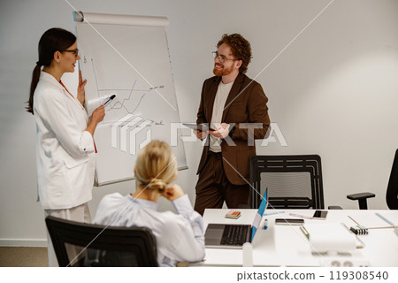 A team meeting is scheduled with a presentation on our growth strategy for innovation 119308540