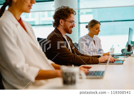 The Collaborative Work Environment in a Modern Office Setting is crucial for success 119308541