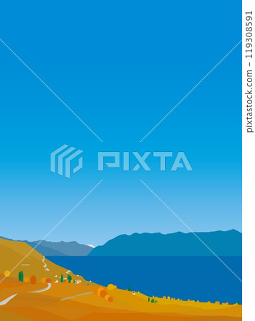Lavaux Bourg en Lavaux Lake Geneva Switzerland Autumn scenery 119308591