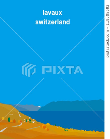 拉沃堡恩拉沃瑞士日內瓦湖秋季景觀 拉沃堡恩拉沃瑞士日內瓦湖秋季景觀 119308592