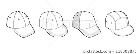 Set of Caps - Trucker Baseball Dad Hip-Hop, Five Panel Cap Hat. Summer Head Fashion accessory clothing technical  119308873