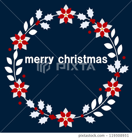Merry Christmas Merry Christmas Frame Poinsettia 119308931