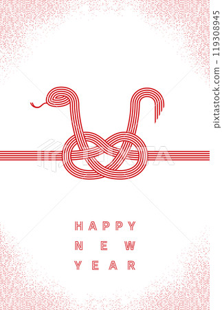 Stylish and simple 2025 Year of the Snake New Year's card Stylish and simple 2025 Year of the Snake New Year's card 119308945